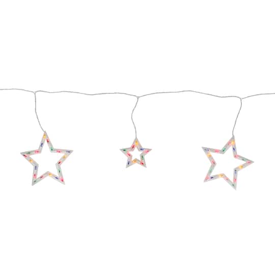 100ct. Multicolor Star Shaped Mini Icicle Lights with White Wire By Northlight | 7 ft | Michaels®